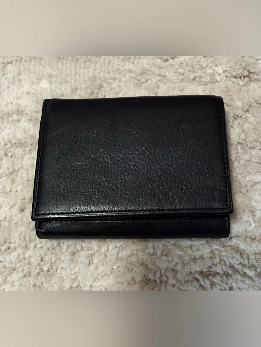 NEW Black Croft & Barrow Men's Leather Trifold Wallet